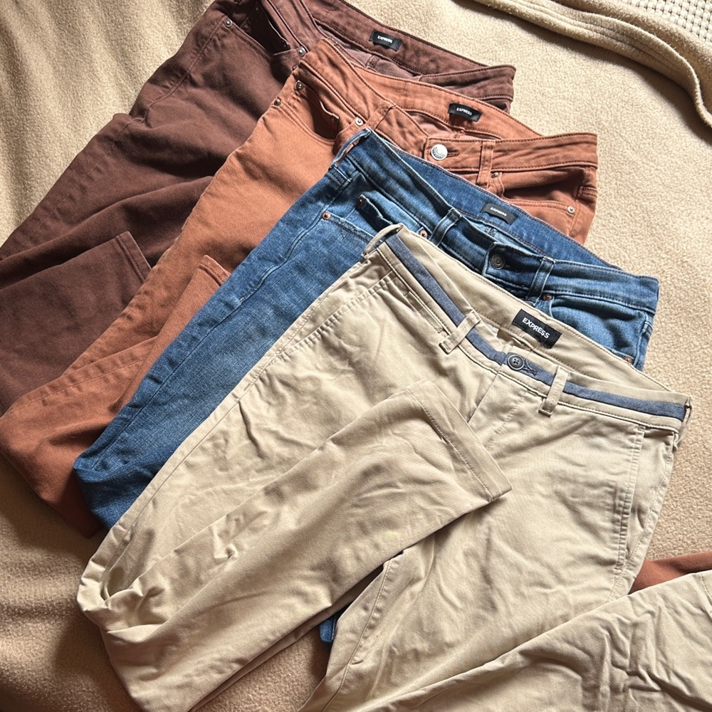 Express Men's Jeans/Chino Bundle - Skinny and Athletic Slim